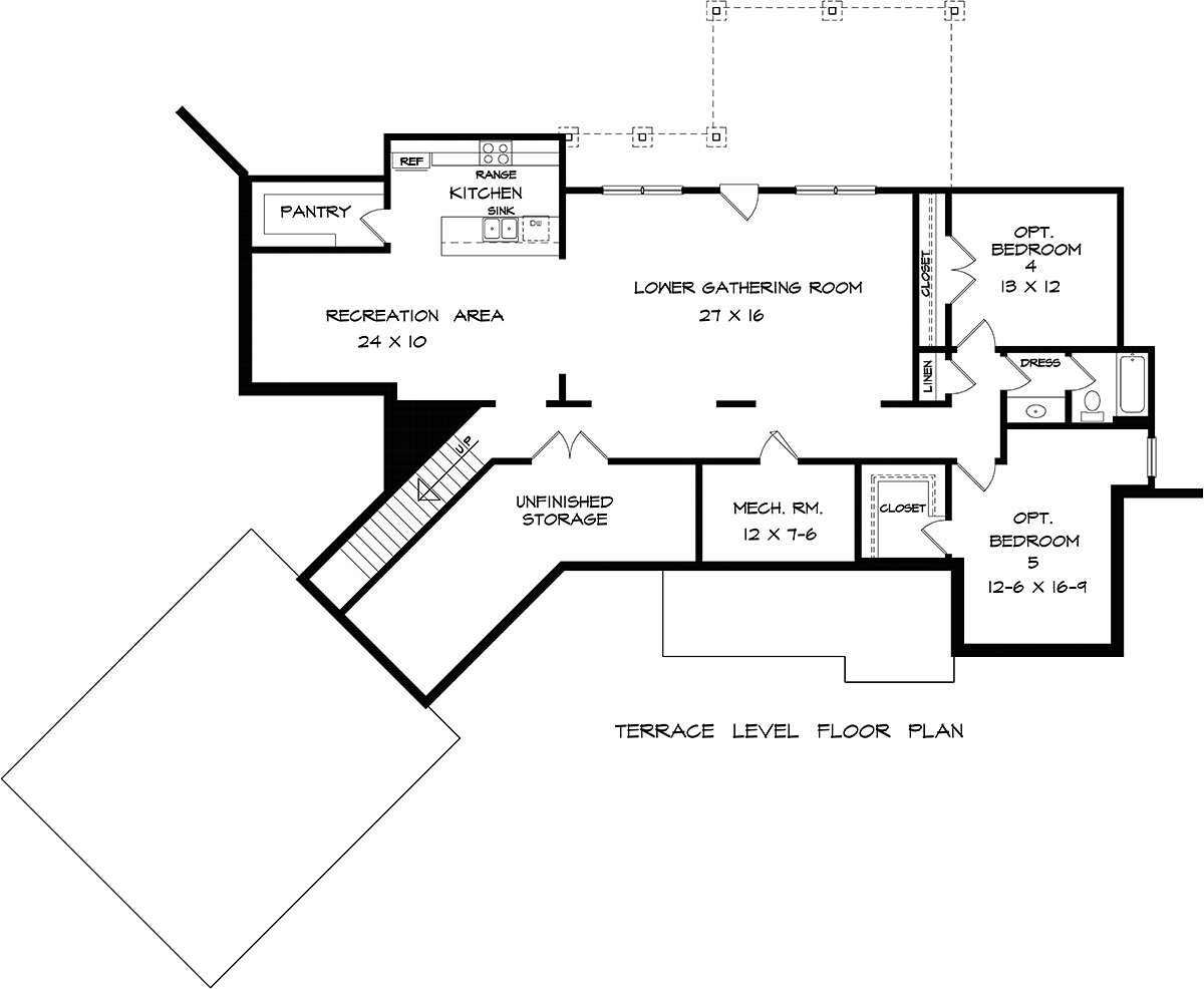 House Plan 60093 Lower Level