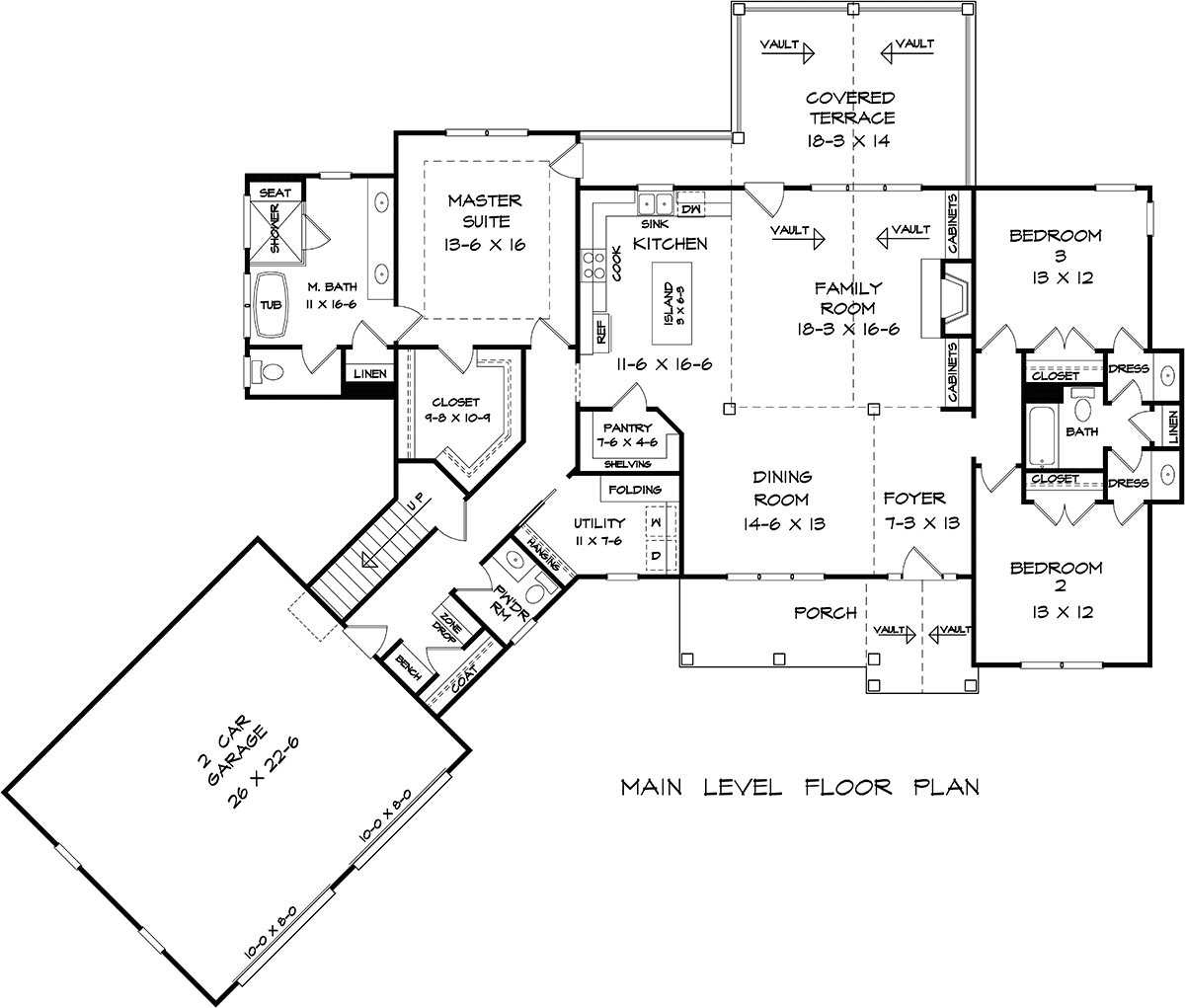 House Plan 60093 Level One