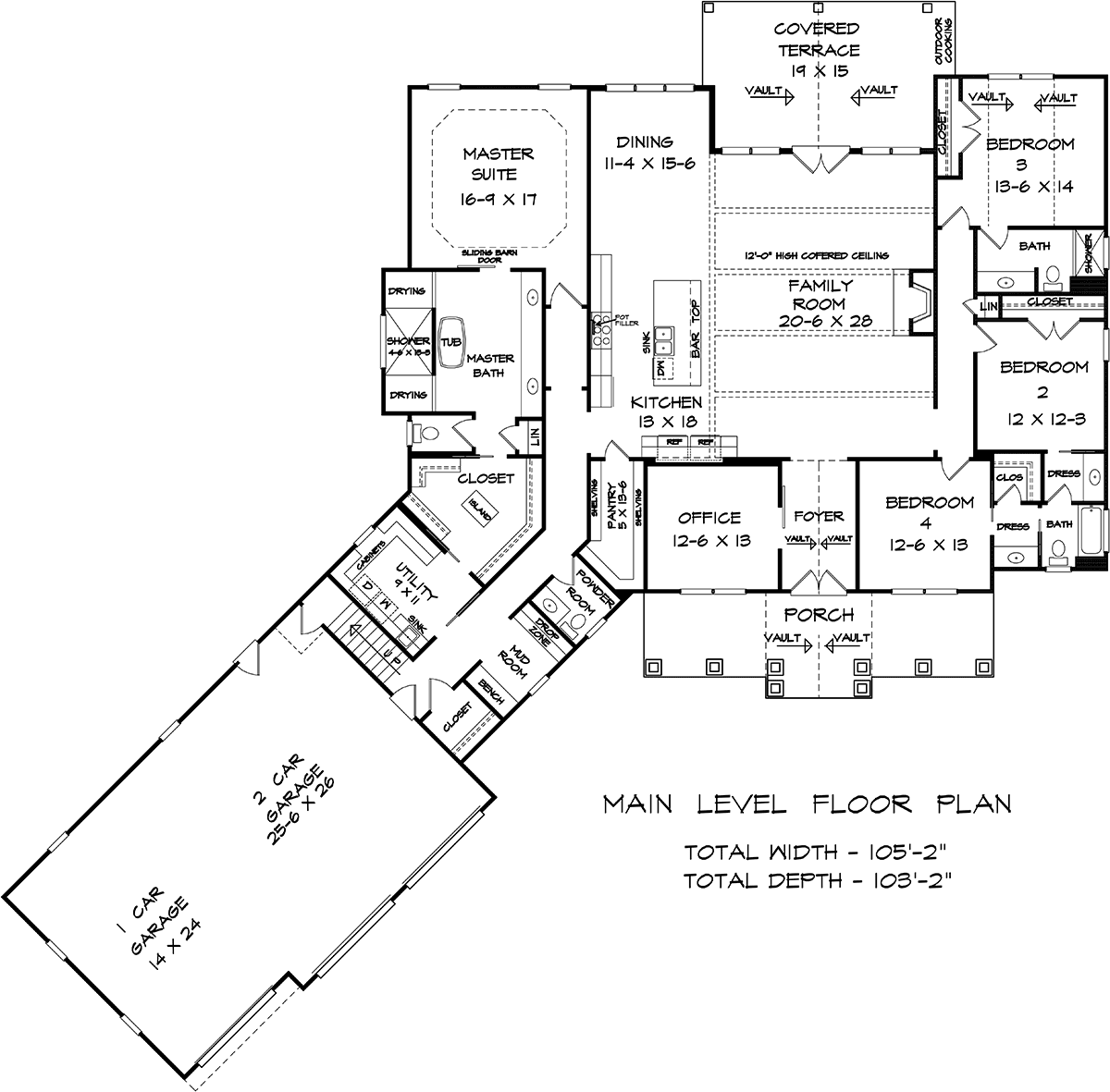 House Plan 60096 Level One