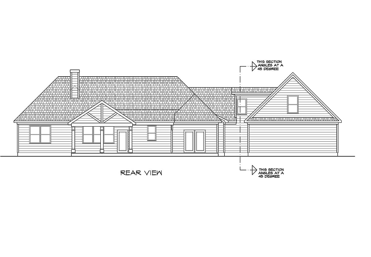 House Plan 60098 Rear Elevation