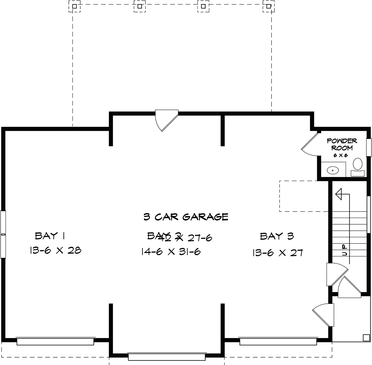 Garage-Living Plan 60099 Level One