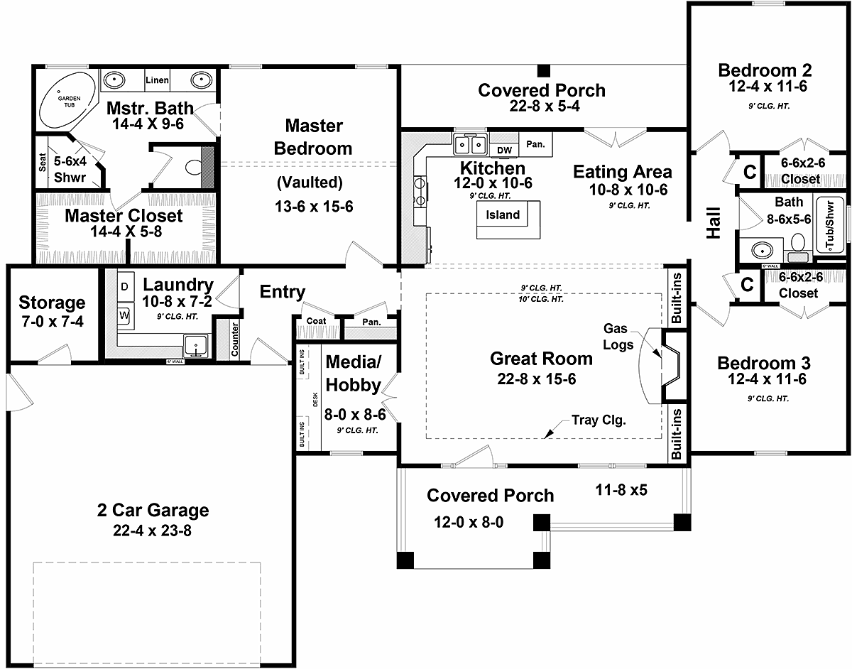 House Plan 60107 Level One