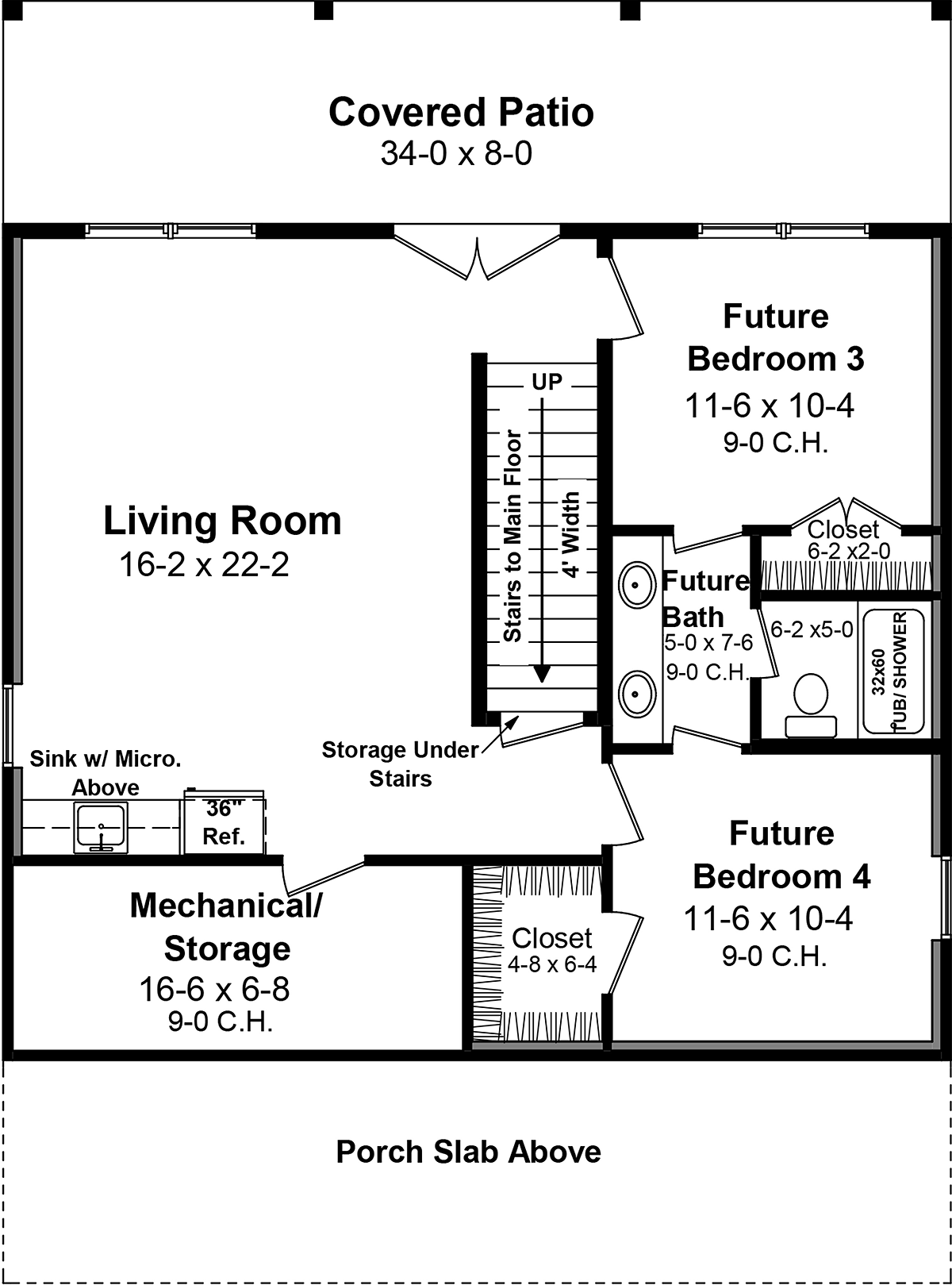 House Plan 60121 Lower Level