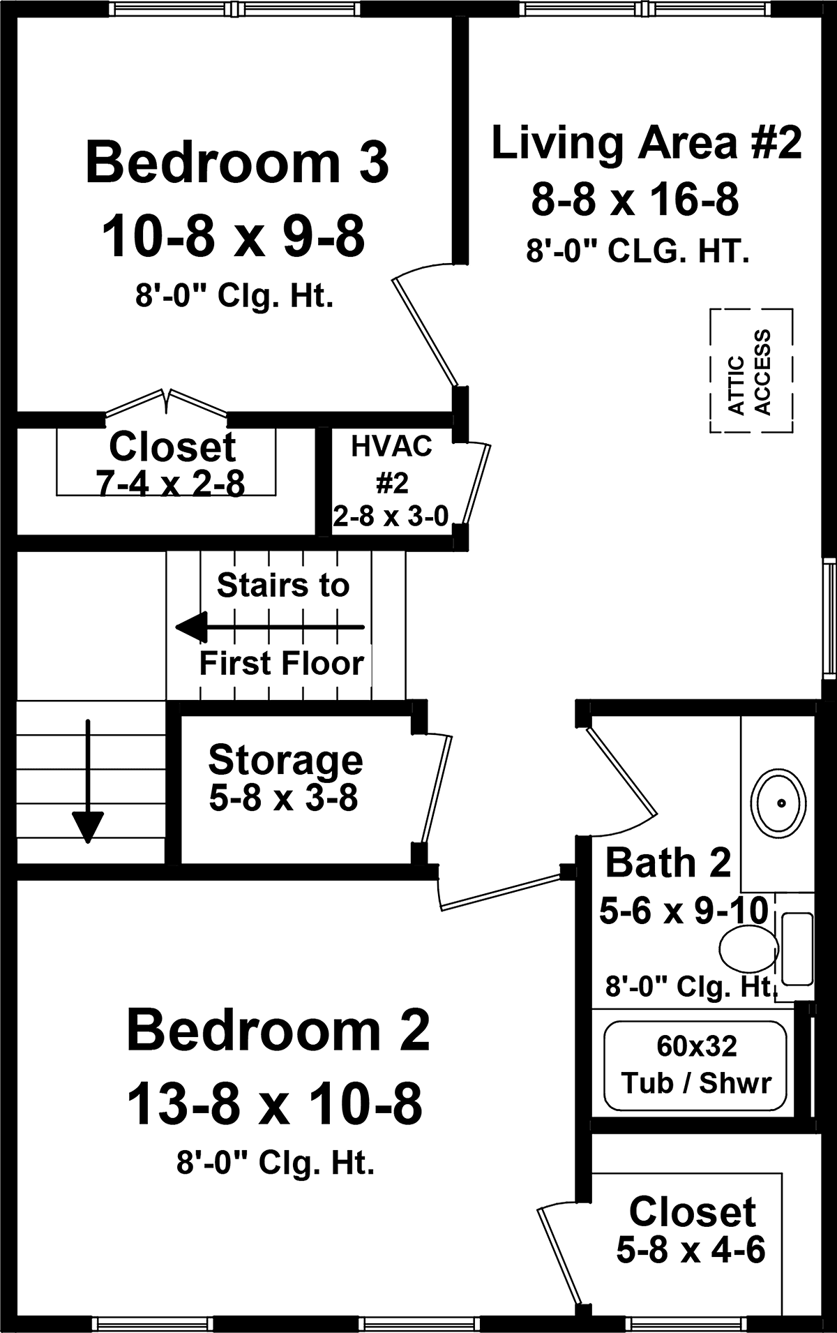 House Plan 60128 Level Two