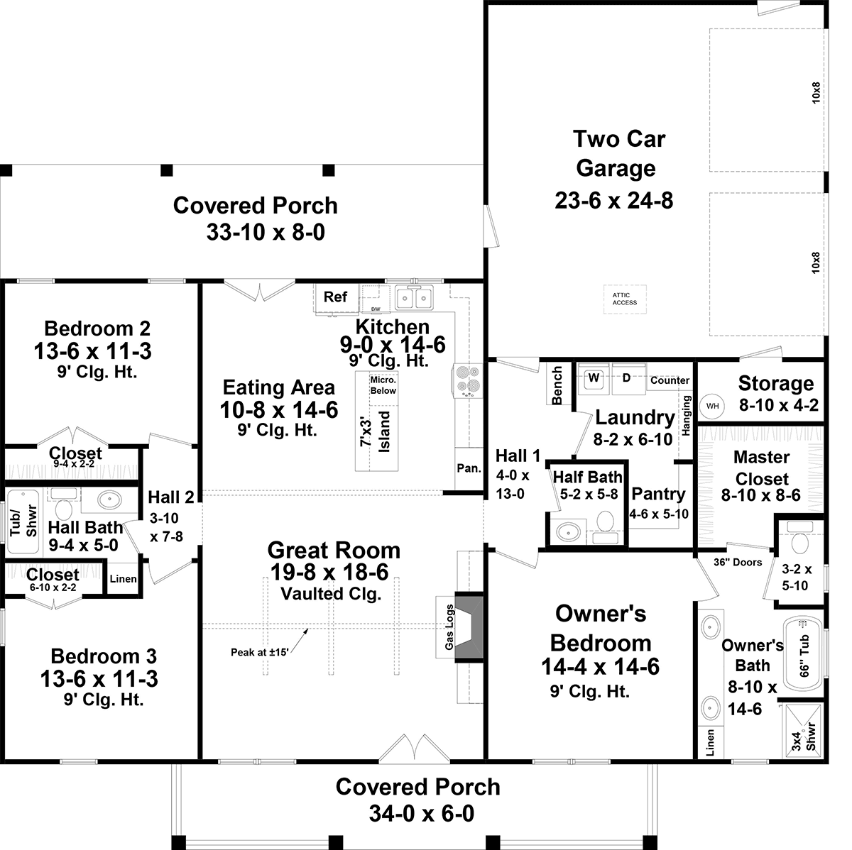 House Plan 60137 Level One