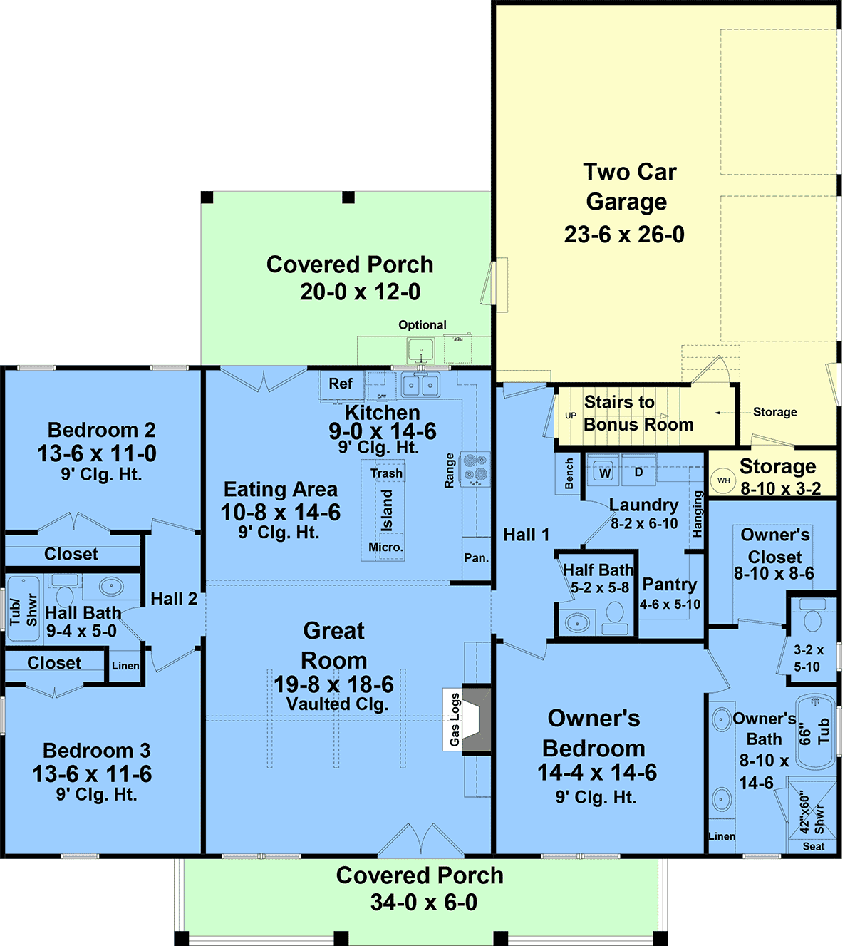 House Plan 60142 Level One