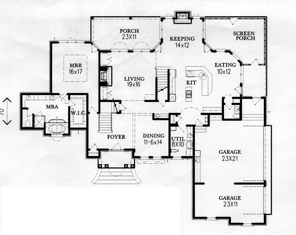 House Plan 60330 Level One