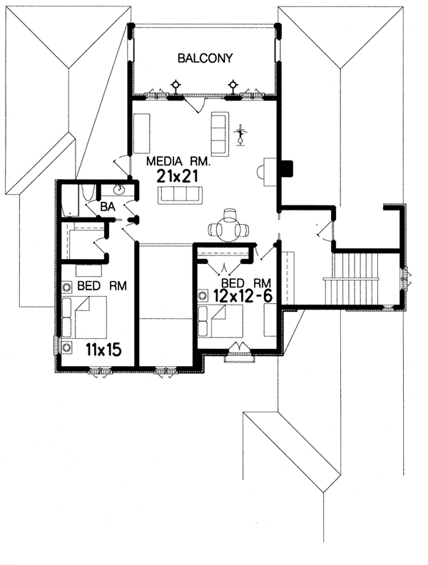 House Plan 60335 Level Two