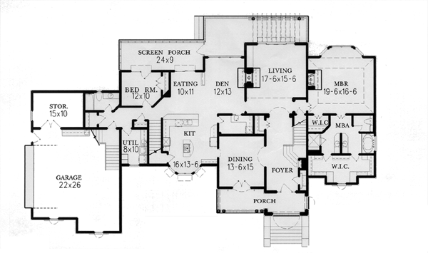 House Plan 60336 Level One