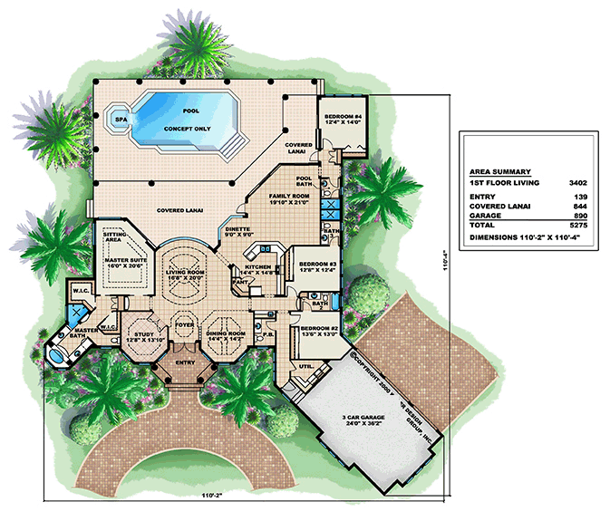 House Plan 60570 Level One