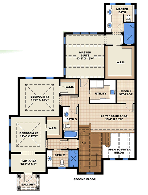 House Plan 60596 Level Two