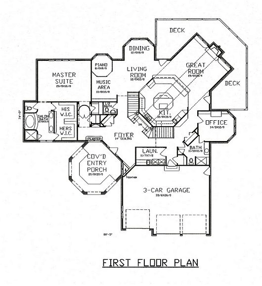 Plan 60628 with 4 Bed, 5 Bath, 3 Car Garage