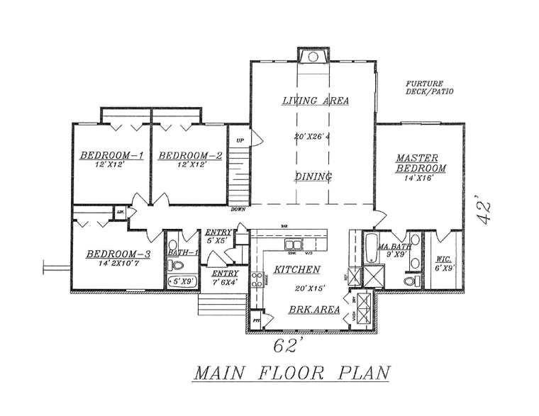 House Plan 60639 Level One