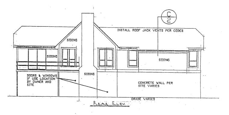 House Plan 60639 Rear Elevation