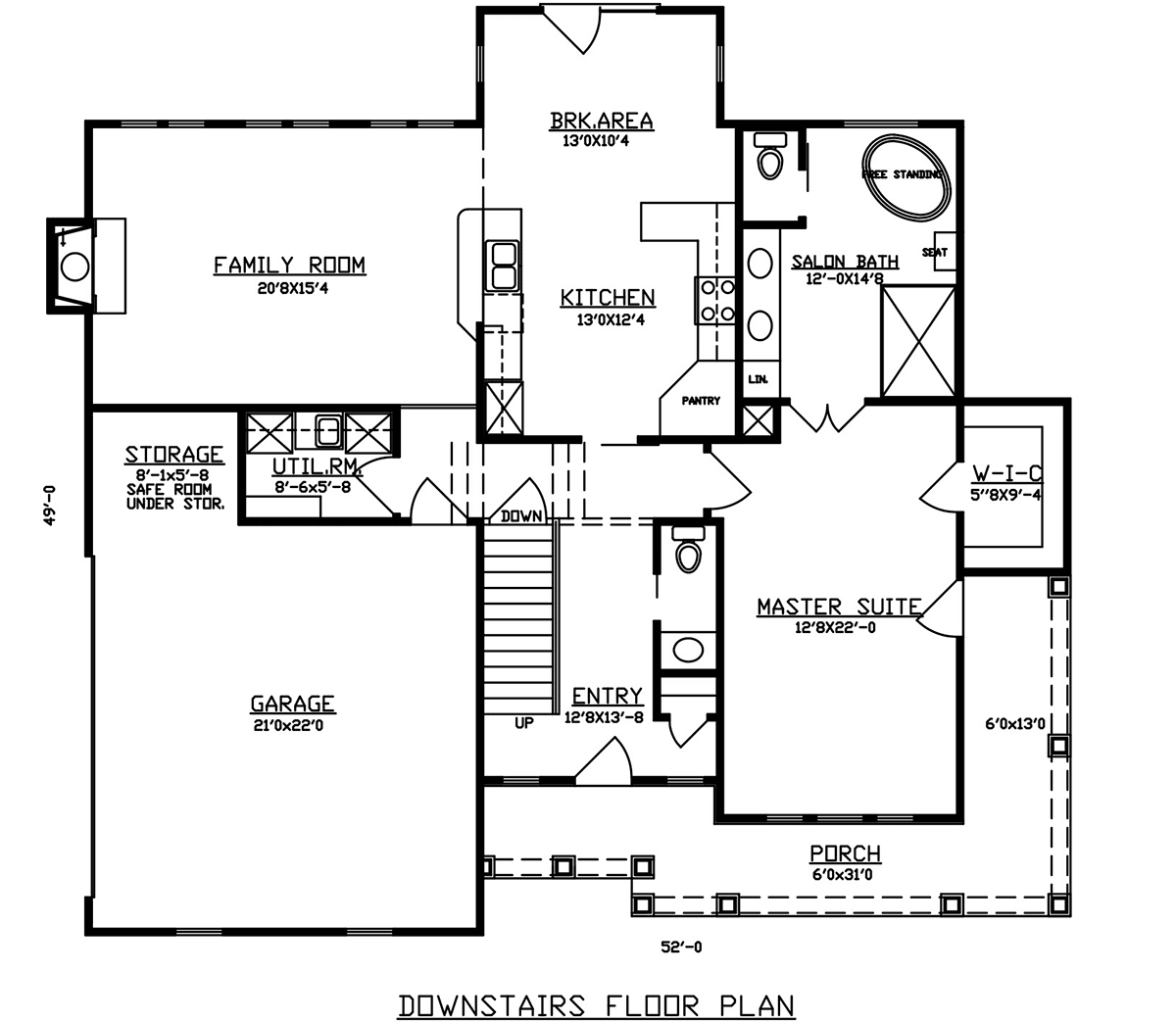 House Plan 60673 Level One