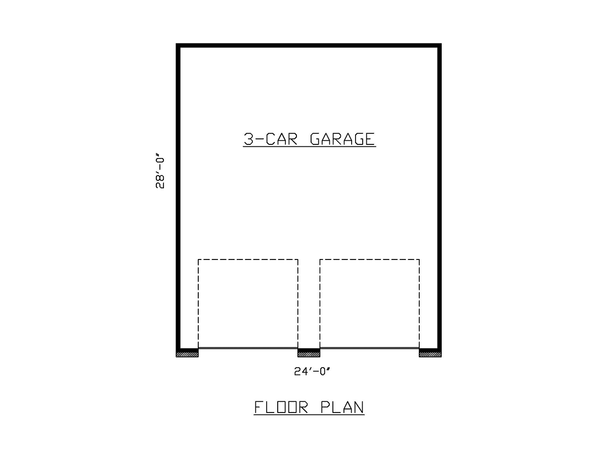 Garage Plan 60677 - 2 Car Garage Level One