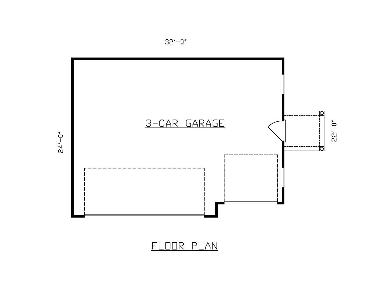 Garage Plan 60678 - 3 Car Garage Level One