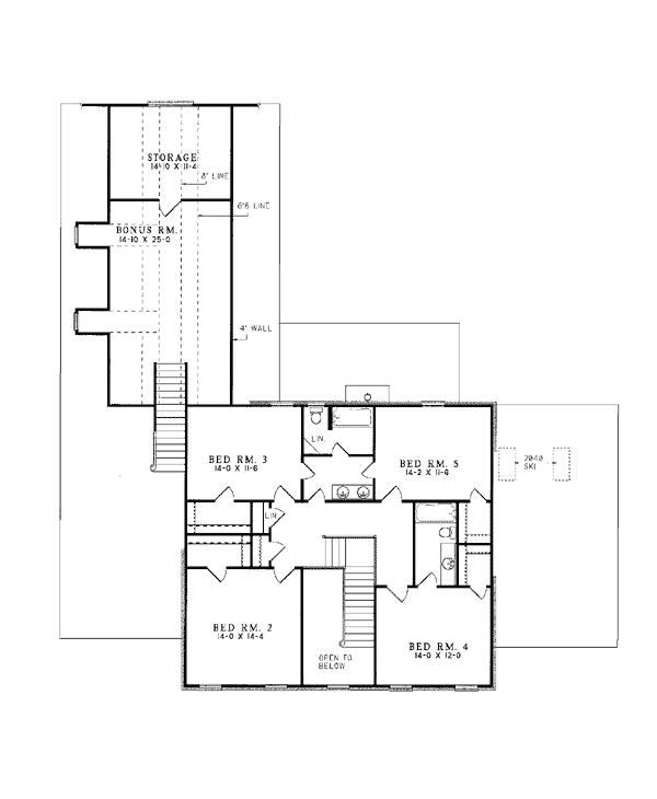 House Plan 61022 Level Two