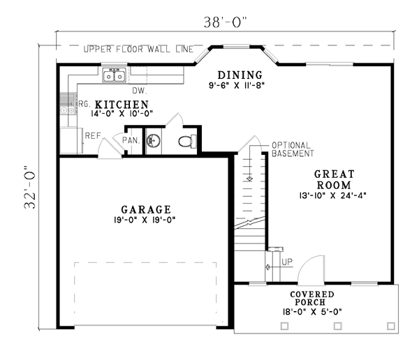 House Plan 61206 Level One