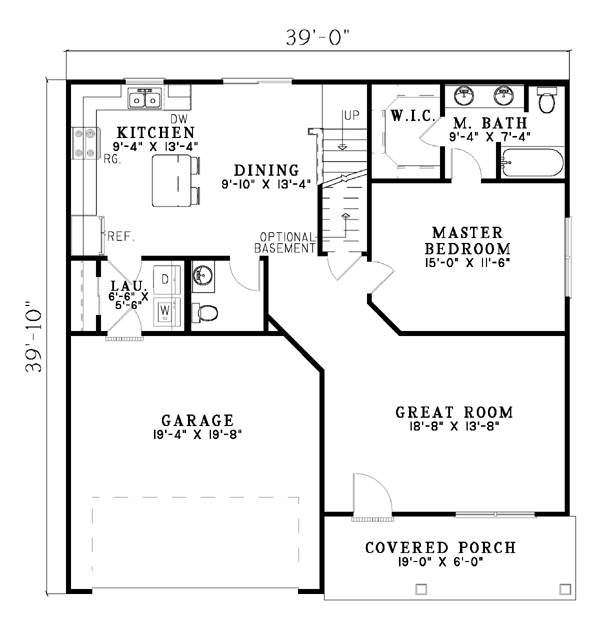 House Plan 61208 Level One