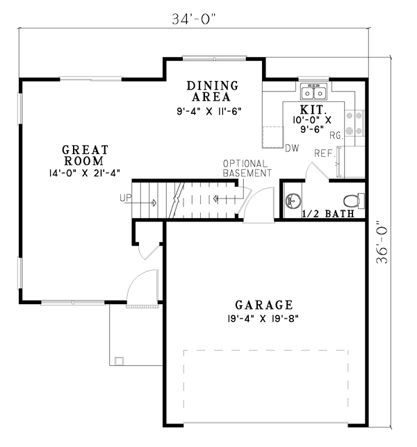 House Plan 61213 Level One