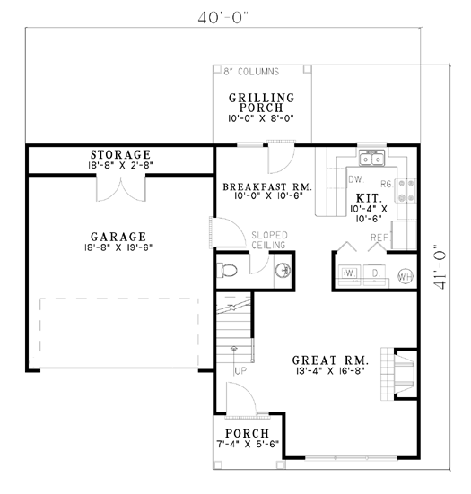 House Plan 61283 Level One