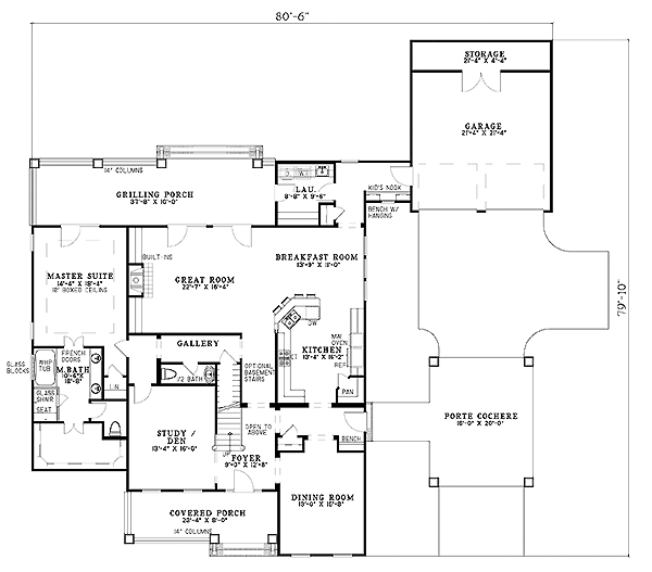 Plan 61303 | Victorian Style with 4 Bed, 4 Bath, 2 Car Garage