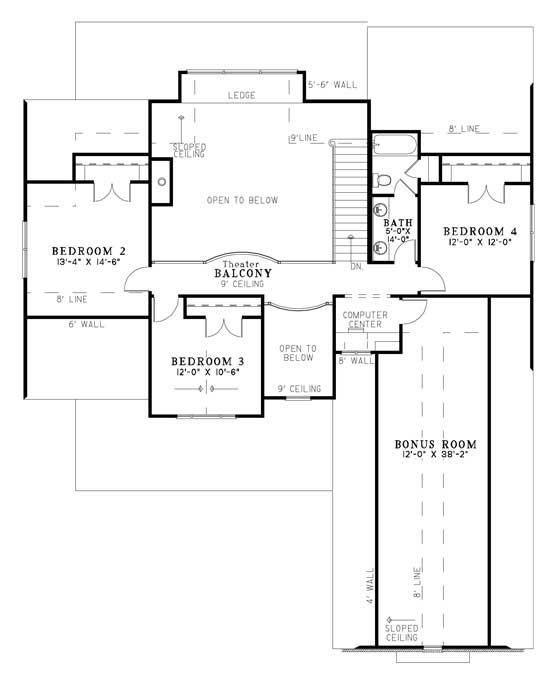 Plan 61347 | with 4 Bed, 2 Bath, 3 Car Garage