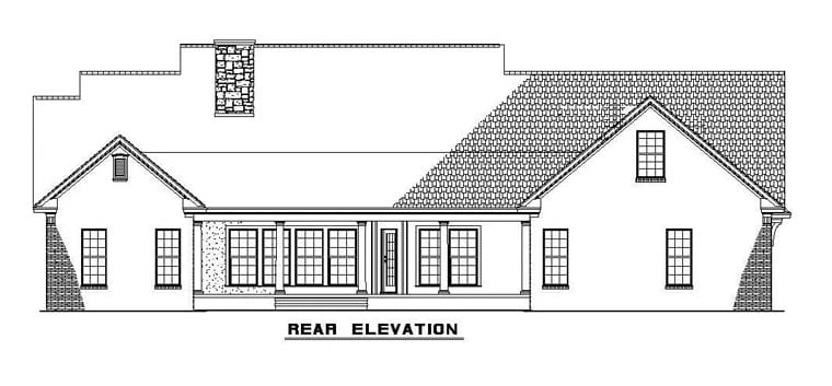 House Plan 61377 Rear Elevation