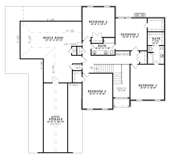 Plan 61383 | with 5 Bed, 4 Bath, 3 Car Garage