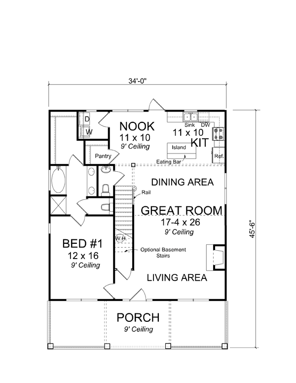 House Plan 61403 Level One