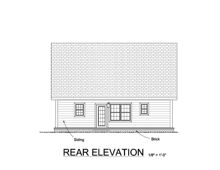 House Plan 61403 Rear Elevation