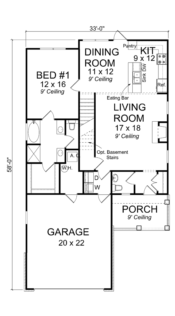 House Plan 61410 Level One