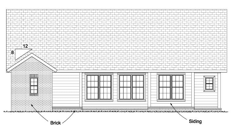 House Plan 61421 Rear Elevation