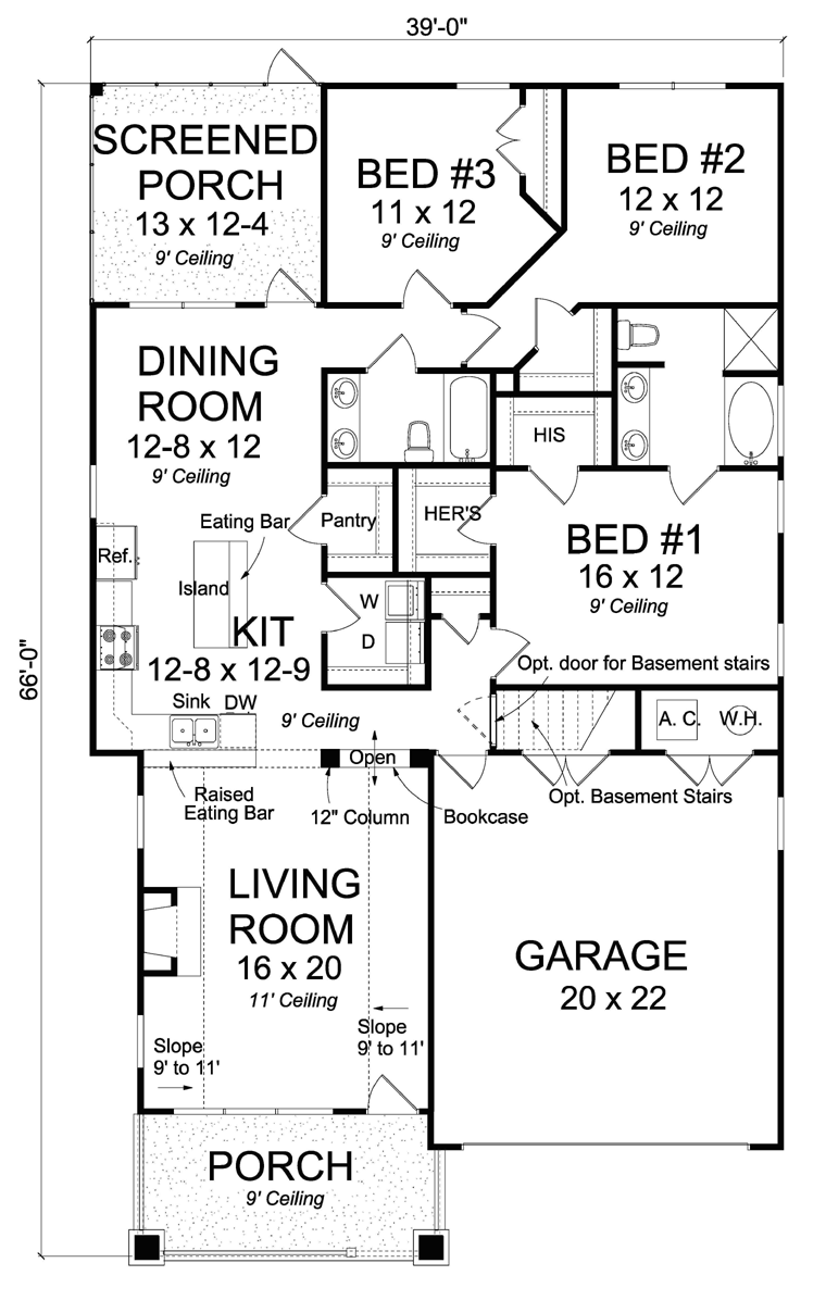 House Plan 61430 Level One