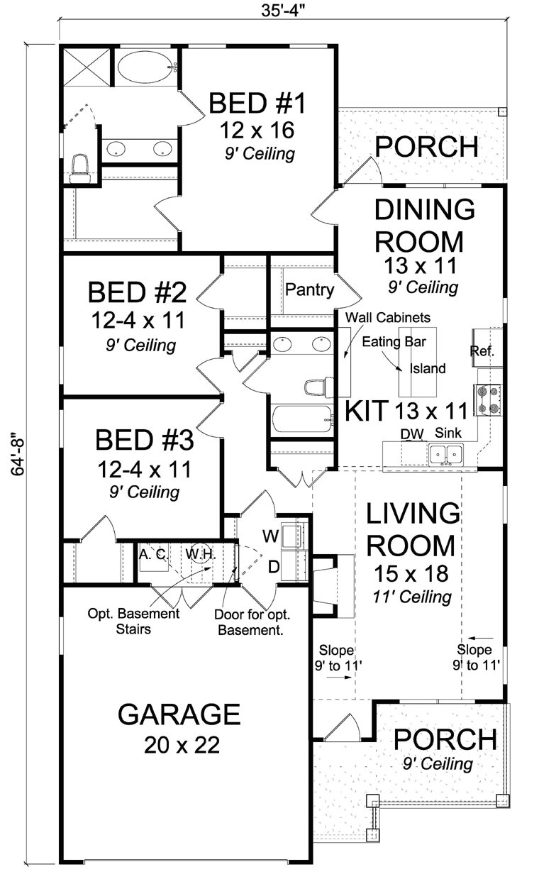 House Plan 61431 Level One