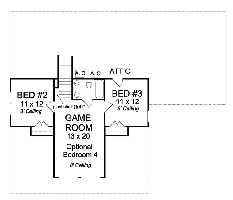 House Plan 61442 Level Two