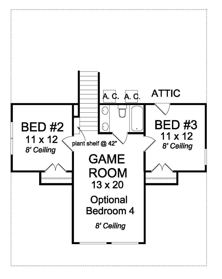 House Plan 61443 Level Two