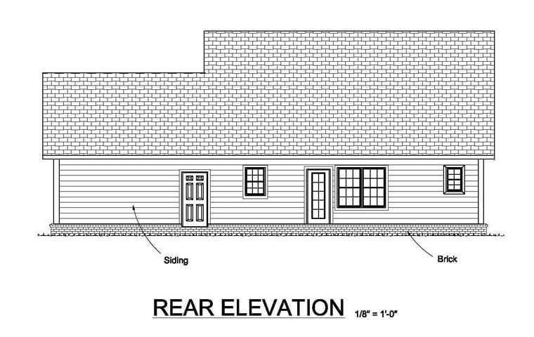 House Plan 61452 Rear Elevation