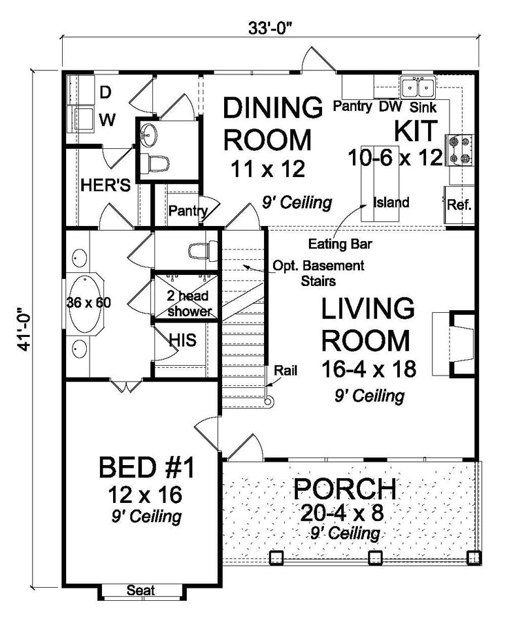 House Plan 61453 Level One