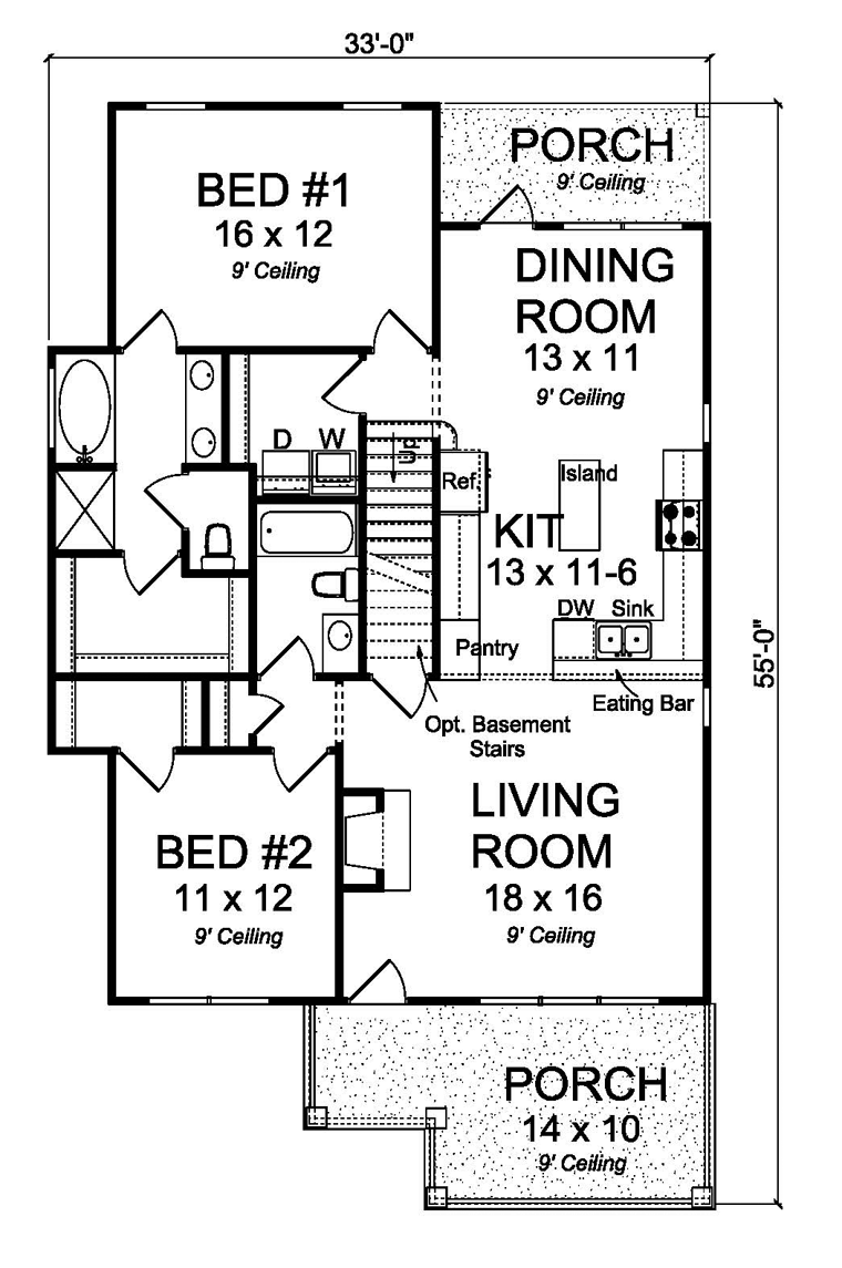 House Plan 61460 Level One