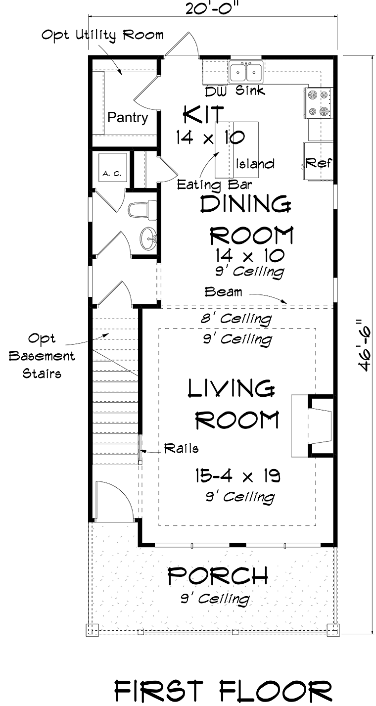 House Plan 61483 Level One