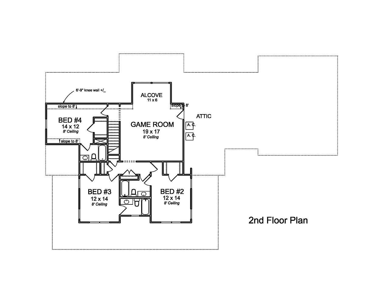 House Plan 61498 Level Two