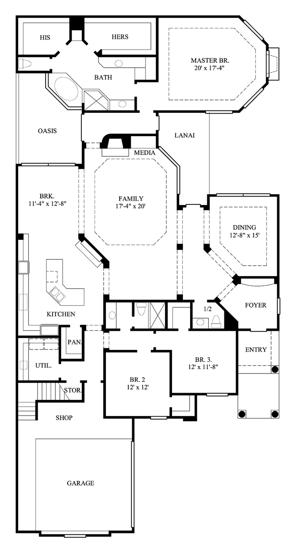 Plan 61553 | Mediterranean Style with 3 Bed, 3 Bath, 2 Car Garage