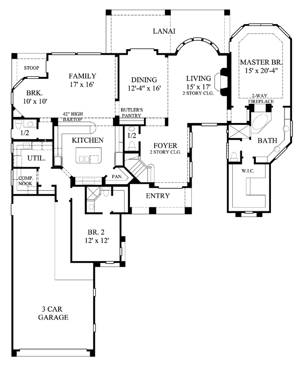 Plan 61655 | Florida Style with 4 Bed, 5 Bath, 3 Car Garage