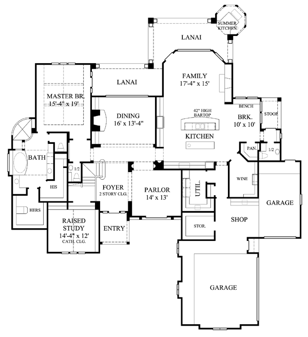 House Plan 61686 Level One