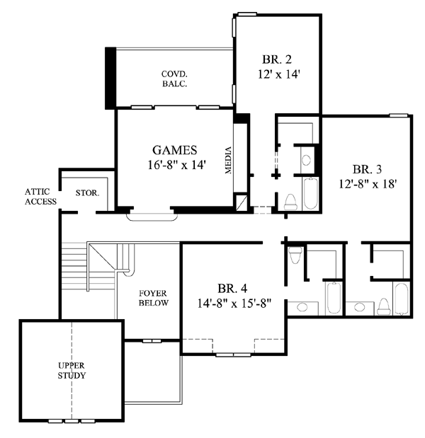 House Plan 61686 Level Two