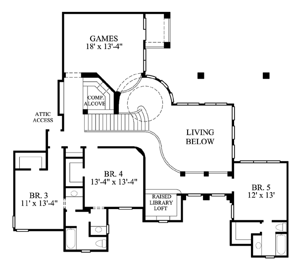 House Plan 61708 Level Two