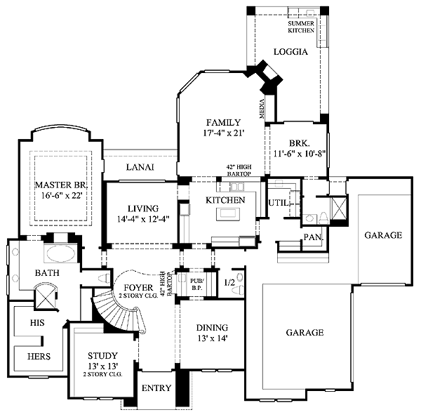 House Plan 61749 Level One