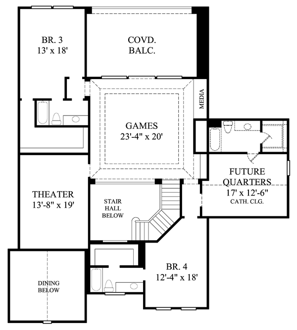 House Plan 61763 Level Two